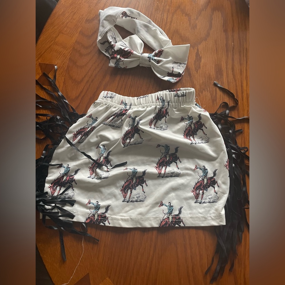 Toddler 12-18 months skirt and head bow